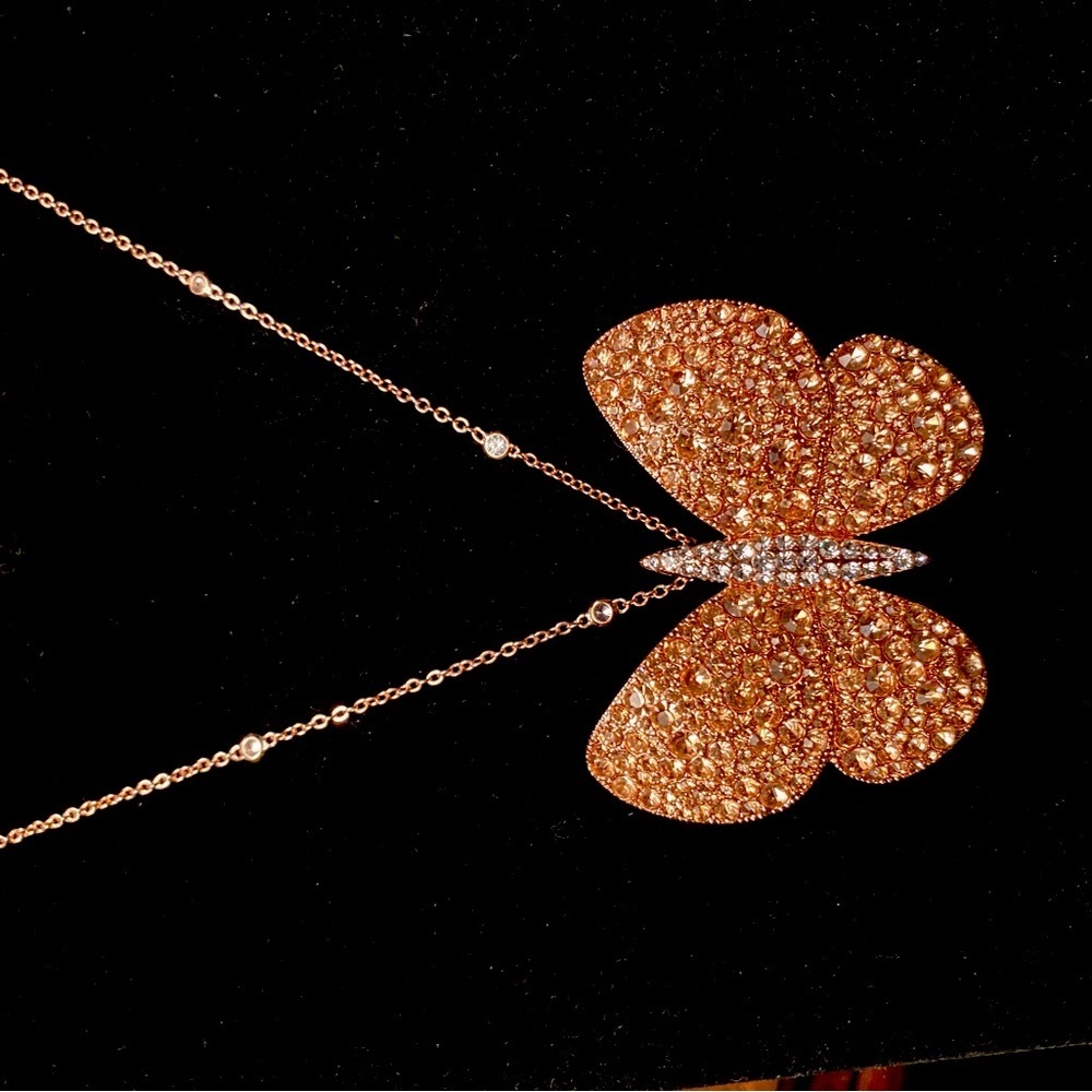 Rose gold pave crystal butterfly
